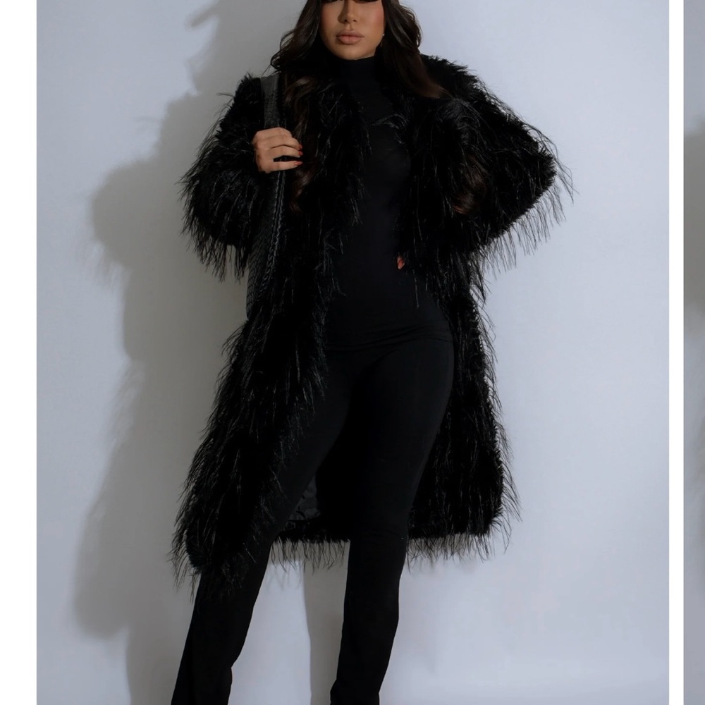 Chic Black Faux Fur Coat
